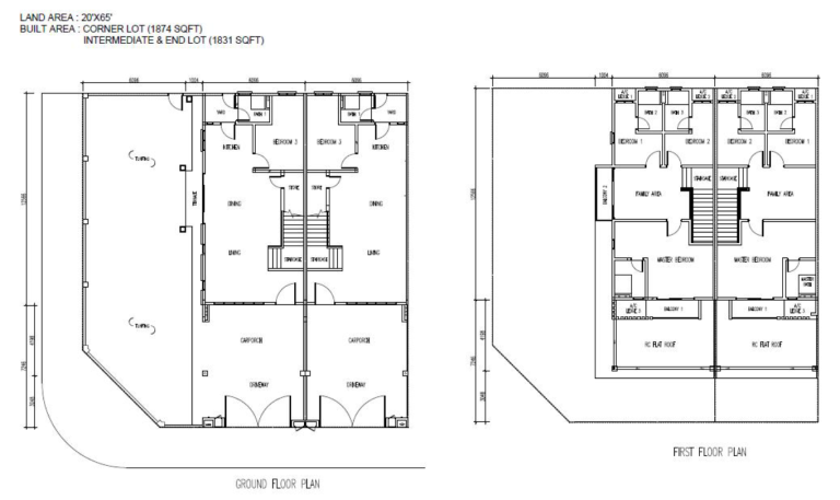 20x65 Corner Lot