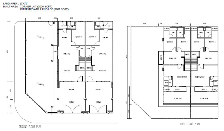 20x70 Corner Lot